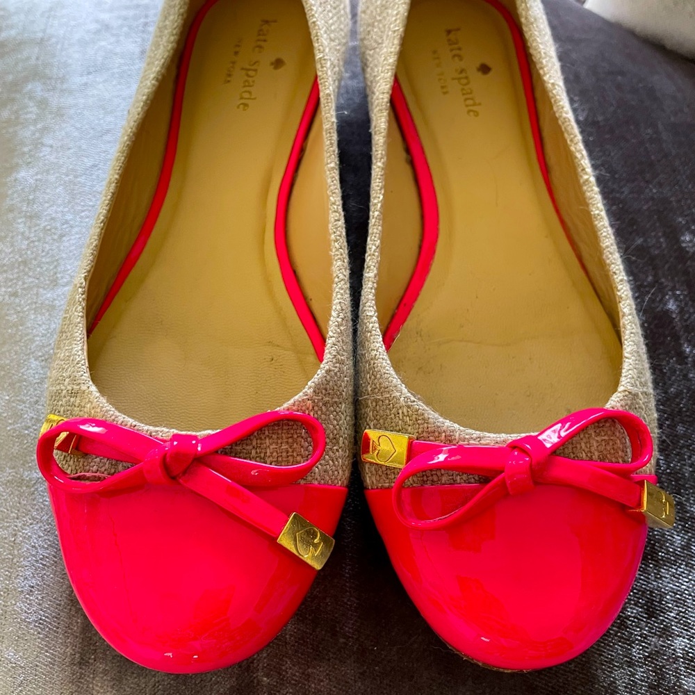 KATE SPADE ballet flats neon pink
